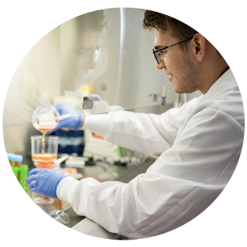 Men doing experiment in Lab